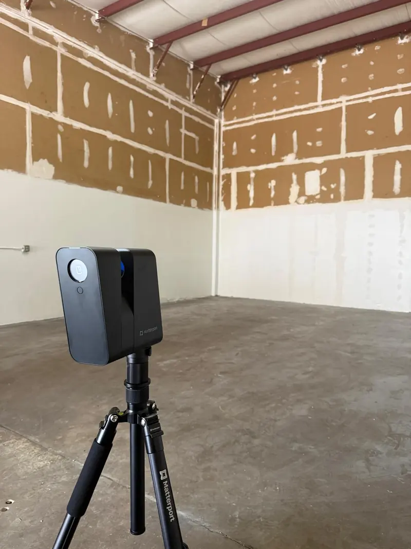 Matterport 3D camera scanning existing conditions for a remodel